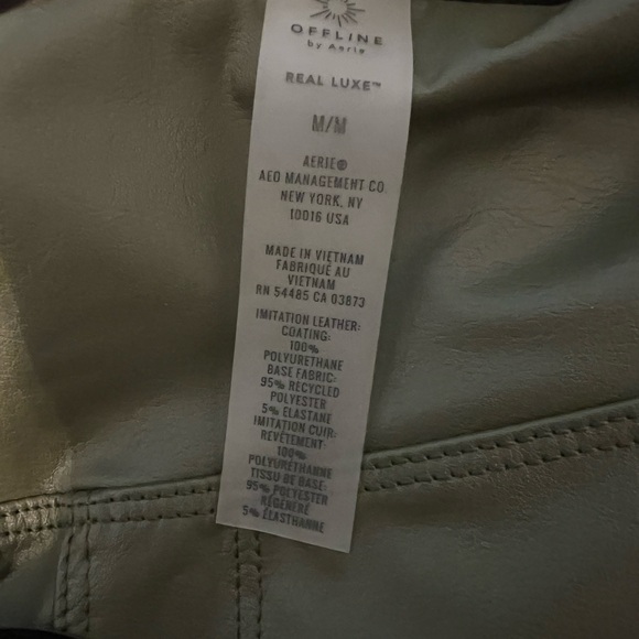 Aerie Olive Faux Leather Leggings - Picture 6 of 7